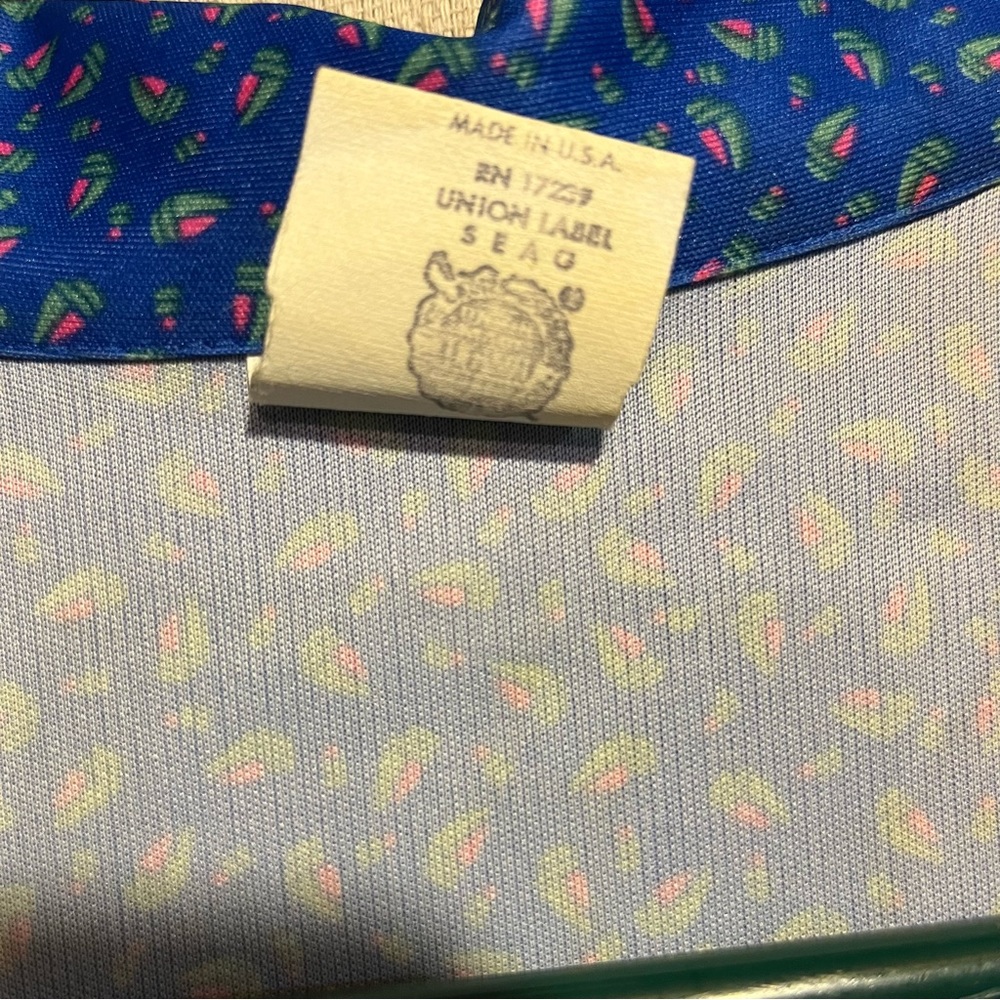 Vintage 60s Blue Sailboat Pattern Button Down Dress - Picture 6 of 6